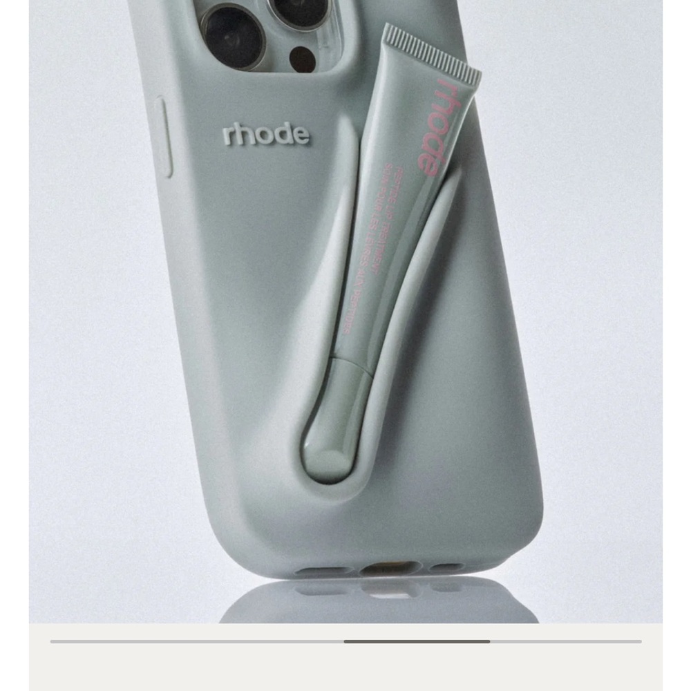 Rhode Gray iPhone 15 pro Case with Lip Balm Holder
